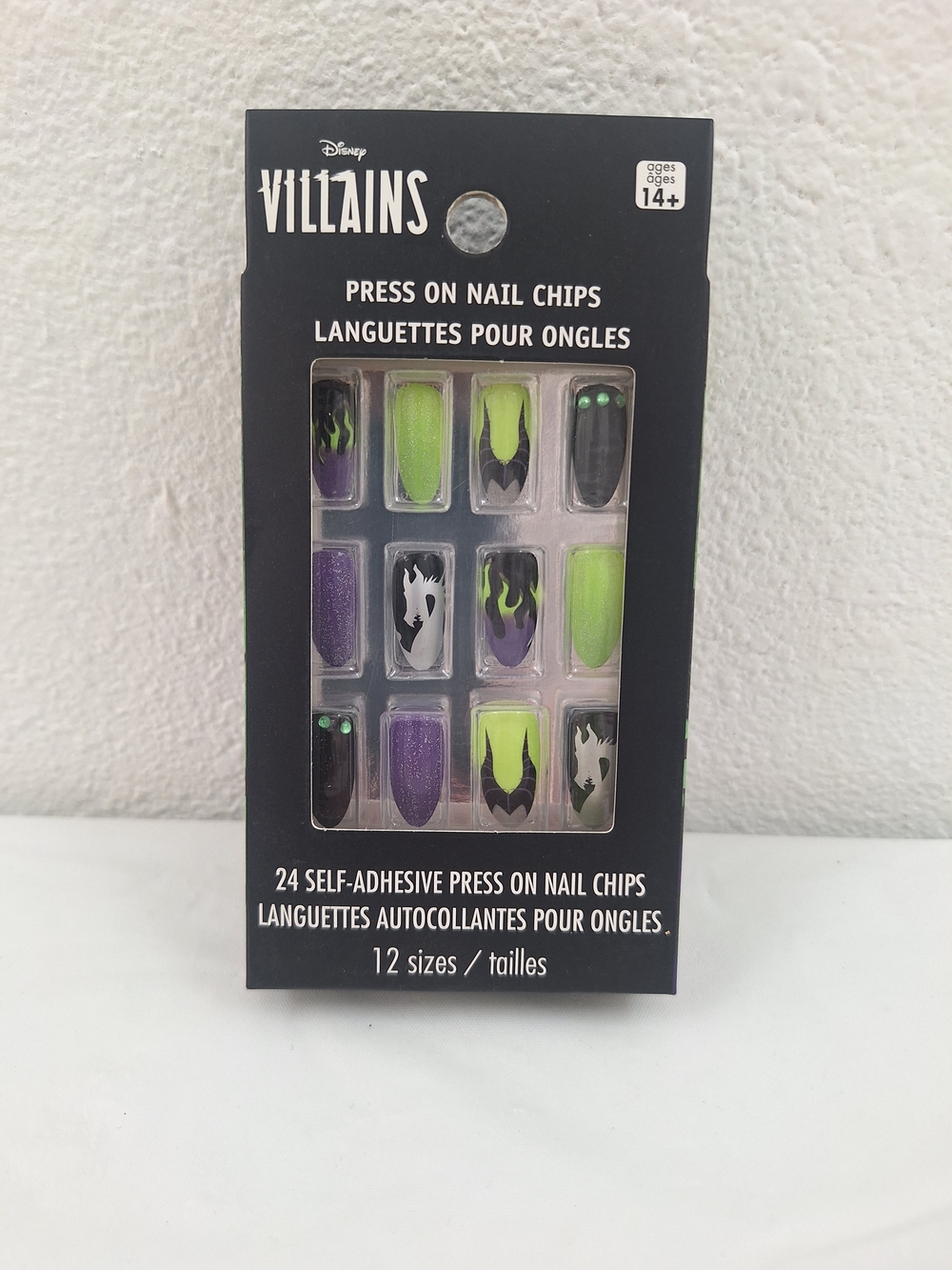Disney Villains Press-On Nails - Neon Green, Purple & Black